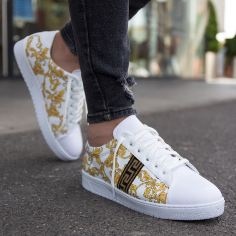Pantofi casual albi, cu talpa usoara din spuma, ISAHAR