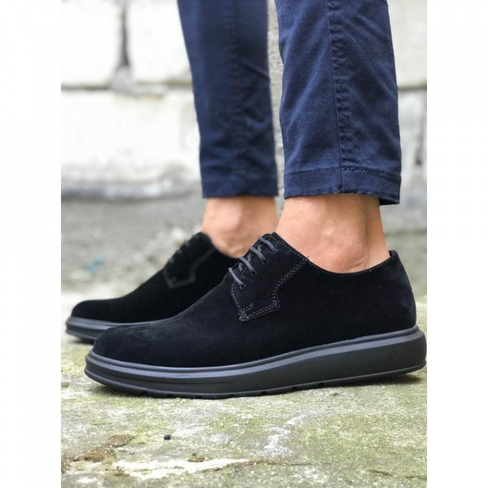 Pantofi sport barbati, negri, din piele ecologica, ISAHAR