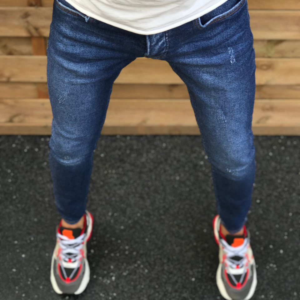 Blugi barbati conici, cambrati, material cu fir gros premium bumbac 97%, ISAHAR