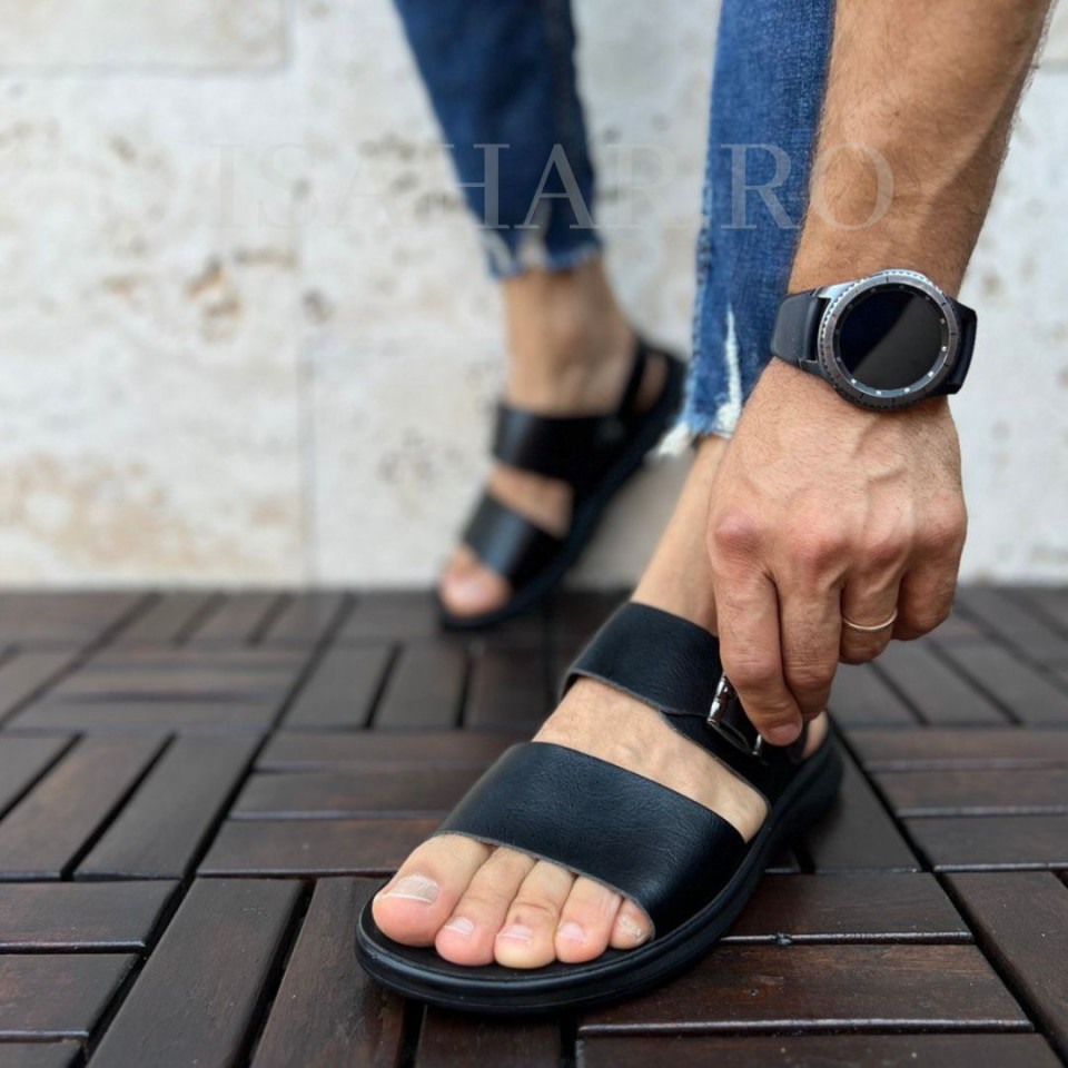 Sandale sport barbati, model premium, negre, ISAHAR