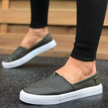 Espadrile barbati, kaki, din PIELE NATURALA, ISAHAR