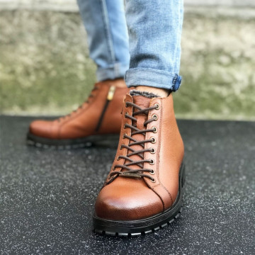 Ghete barbati piele naturala, model casual, interior imblanit