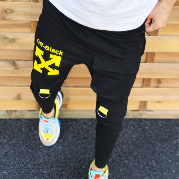 Pantaloni barbati din bumbac de inalta calitate, croiala conici, imprimeu 3D, ISAHAR