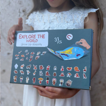 Puzzel educativ Magnetic, Exploreaza Lumea, 31 piese, ISAHAR
