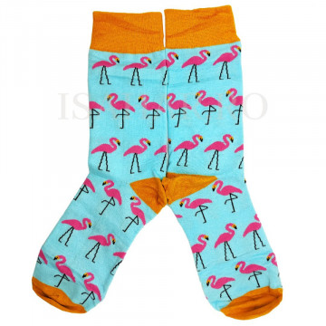 Sosete barbati din bumbac, model flamingo, ISAHAR