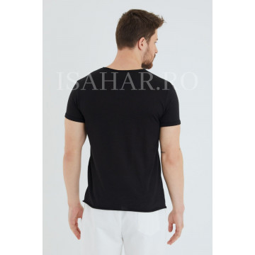 Tricou barbati , negru, simplu, model BREEZY premium, ISAHAR