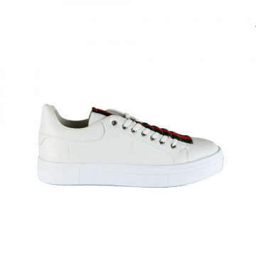 Pantofi sport barbati, albi, cu talpa cusuta, usori si comozi