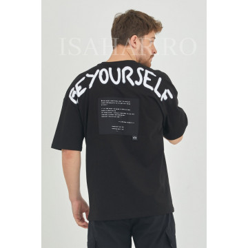 Tricou barbati, material bumbac premium, cu imprimeu text , BREEZY, ISAHAR