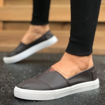 Espadrile barbati, maro, din PIELE NATURALA, ISAHAR