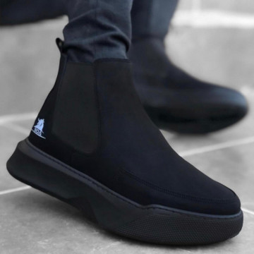 Ghete barbati, negre, super calduroase, model SKI, usoare si cusute, ISAHAR