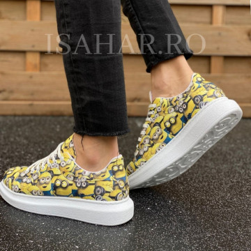 Pantofi sport barbati, model casual, cu imprimeu, ISAHAR