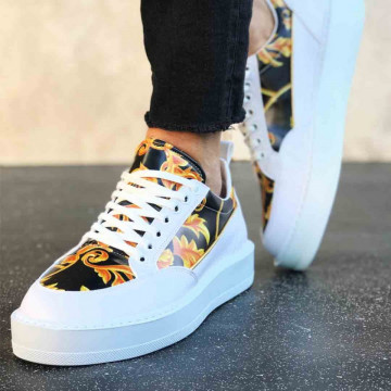 Pantofi sport barbati, model VRS nou, casual albi, talpa inalta din spuma, ISAHAR