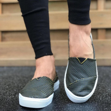 Espadrile barbati, kaki, din PIELE NATURALA, ISAHAR