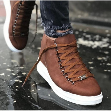Ghete barbati casual maro, un model premium, talpa cusuta din spuma, Isahar