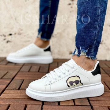 Pantofi sport barbati, cu imprimeu lateral, model casual, ISAHAR