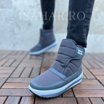 Ghete barbati, model casual gri, imblanite si impermeabile, Isahar