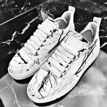 Pantofi sport albi, model premium, interior bumbac , ISAHAR