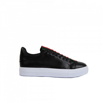 Pantofi sport barbati, negri, cu talpa cusuta, usori si comozi