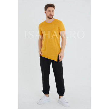 Tricou barbati elegant, culoare mustar, BREEZY, material premium , ISAHAR