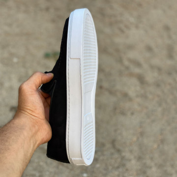Mocasini barbati, 100% piele naturala intoarsa, negri, casual, ISAHAR