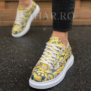 Pantofi sport barbati, model casual, cu imprimeu, ISAHAR