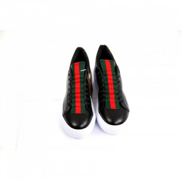 Pantofi sport barbati, negri, cu talpa cusuta, usori si comozi