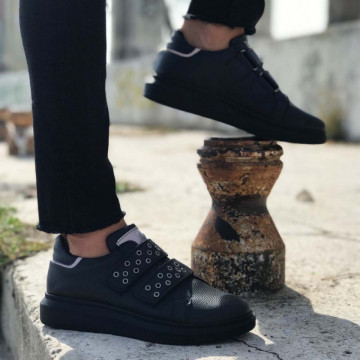 Pantofi sport barbati, negri, inchidere arici SNK, ISAHAR