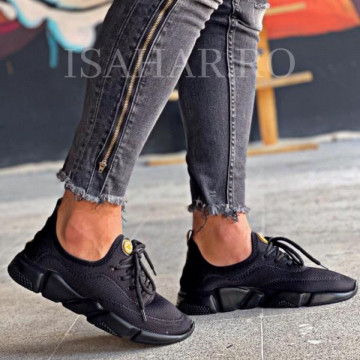 Pantofi sport negri, casual, casual, foarte usori, ISAHAR
