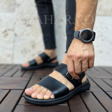 Sandale sport barbati, model premium, negre, ISAHAR