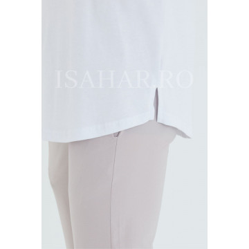 Tricou barbati simplu, alb, BREEZY, material premium , ISAHAR