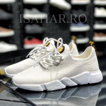 Pantofi sport albi, casual, foarte usori si comozi, ISAHAR