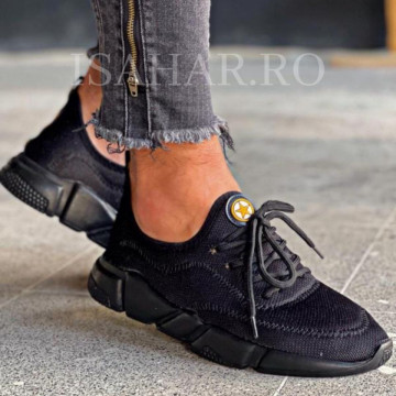 Pantofi sport negri, casual, casual, foarte usori, ISAHAR