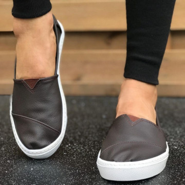 Espadrile barbati, maro, din PIELE NATURALA, ISAHAR