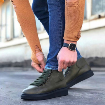 Ghete barbati, kaki, talpa cusuta, un super model NOU, premium, Isahar