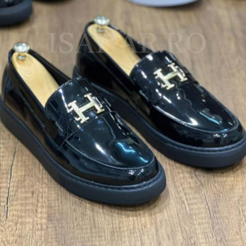 Mocasini barbati, un model special, lacuit, casual, Isahar
