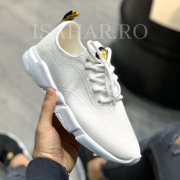 Pantofi sport albi, casual, foarte usori si comozi, ISAHAR