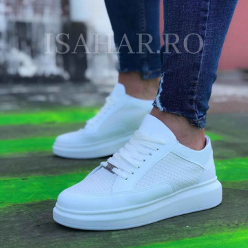 Pantofi sport barbati, albi, model premium RMB, ISAHAR