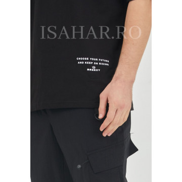 Tricou barbati, material bumbac premium, cu imprimeu text , BREEZY, ISAHAR
