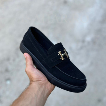 Mocasini barbati, negri, un model special, casual, Isahar