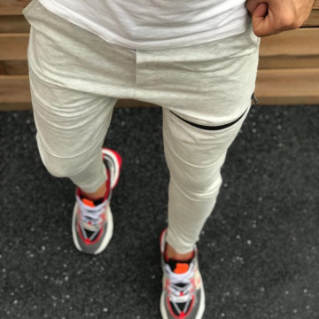 Pantaloni barbati, gri, model casual, ISAHAR