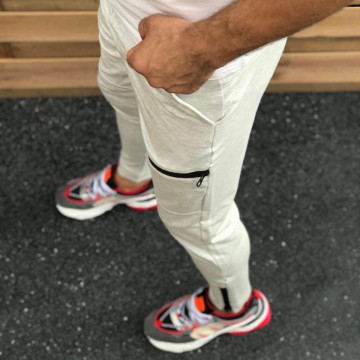 Pantaloni barbati, gri, model casual, ISAHAR