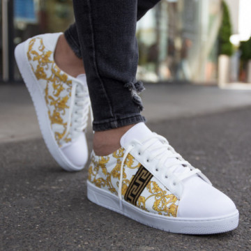 Pantofi casual albi, cu talpa usoara din spuma, ISAHAR