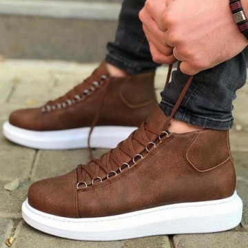 Ghete barbati casual maro, un model premium, talpa cusuta din spuma, Isahar