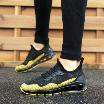 Pantofi sport negri, cu siret si talpa flexibila modulara, confectionati din material textil