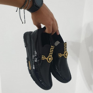 Pantofi sport negri, talpa inalta spuma, fara siret, ISAHAR