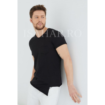Tricou barbati , negru, simplu, model BREEZY premium, ISAHAR