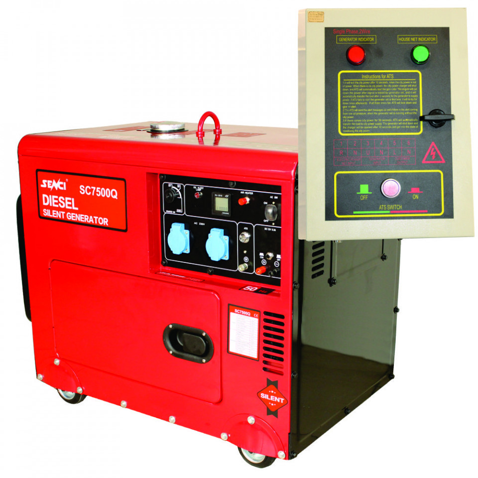 Generator de curent insonorizat Senci SC7500Q ATS 5.0 kW