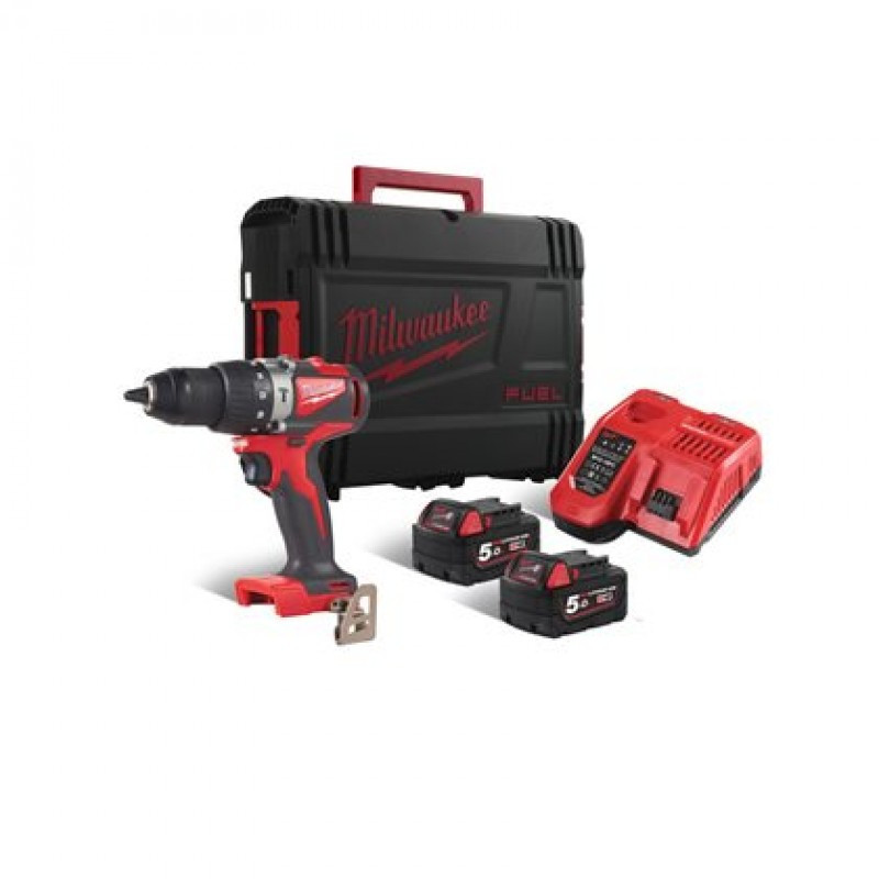 Masina de gaurit Milwaukee cu percutie cu acumulator MODEL M18BLPD2-502X, 82NM