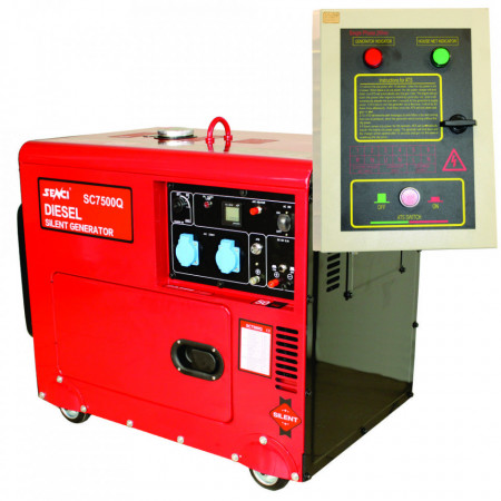  Generator de curent insonorizat Senci SC7500Q ATS Freventa 50 Hz Putere max. 230V 6.0 kVA 