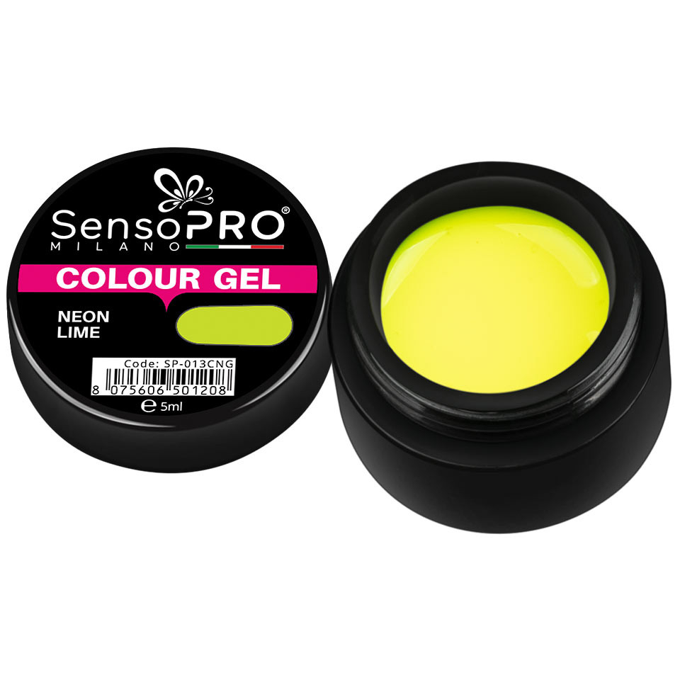 Gel UV Colorat Neon Lime 5ml, SensoPRO Milano kitunghii.ro imagine pret reduceri